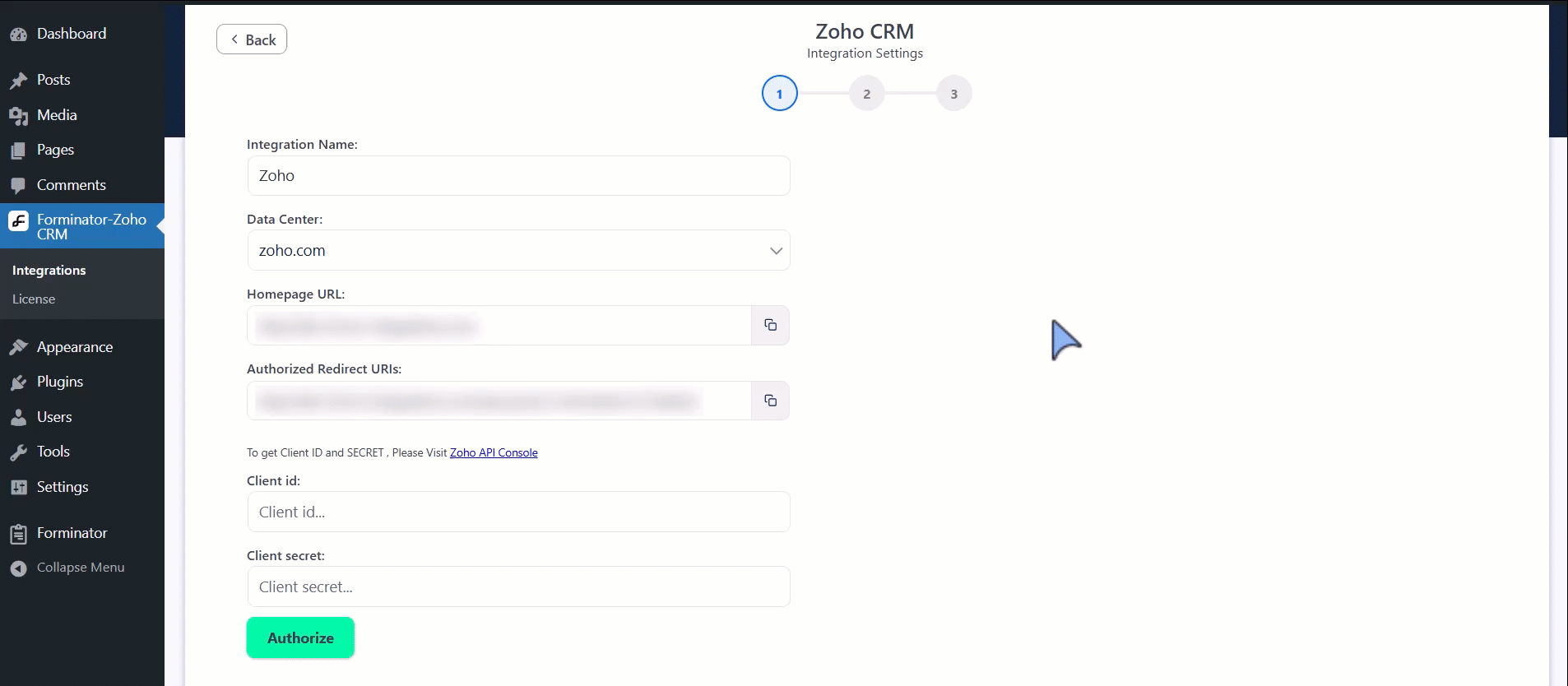 Zoho Authorization