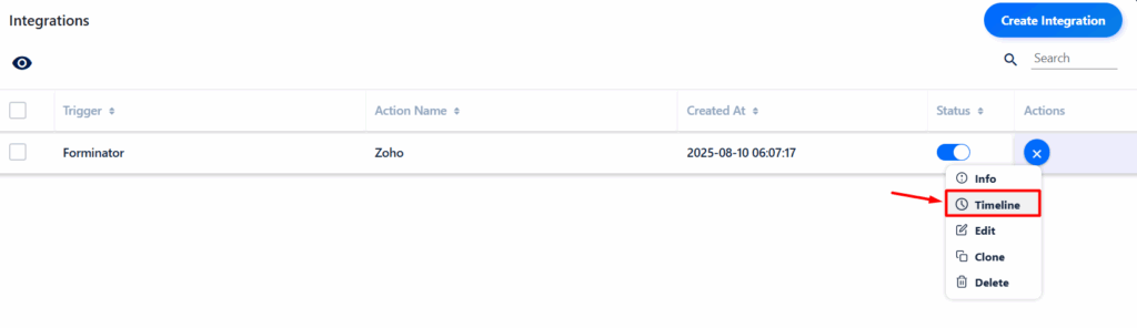 Zoho CRM Integration with Forminator Forms - Timeline