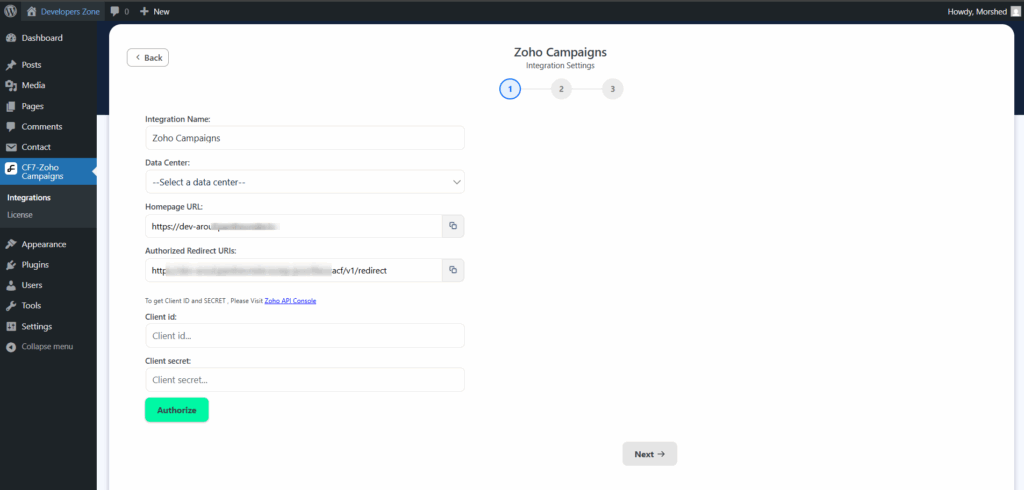 Zoho Campaigns Integration with Contact Form 7